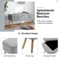 thumbnail image 3 of UIXE 40.92" Storage Ottoman Bench Bedroom Benches Storage Large Foot Stool with Wooden Legs for Entryway Living Room, Grey, 3 of 6