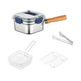 thumbnail image 2 of Lipstore Mini Deep Fryer Pot Camping Frying Serving Basket for Vegetables Pasta Sauce Blue Lid, 2 of 8