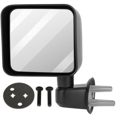 SCITOO Driver Side Mirror Black Left Side Mirror with Manual Folding Fit for 2007-2017 for Jeep Wrangler