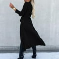 thumbnail image 6 of Wancir Womens Dresses Shirt Dress Turndown Collar Single Breasted Belt Long Sleeve Slit Maxi Dress, 6 of 6