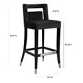 thumbnail image 6 of Pemberly Row Transitional 26" Velvet Counter Stool in Black Finish, 6 of 6