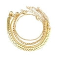 thumbnail image 3 of Cterwk 14K Chain Link Bracelets Adjustable Layered Metal Link Bracelet Set for Women Girls, 3 of 5