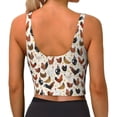 thumbnail image 4 of Goofa Roosters and Chickens Printed Sports Bras for Women, High Impact Running Bra Workout Crop Tank Tops Longline Sports Bra Push up-, 4 of 9