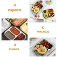 thumbnail image 3 of Stainless Steel Compartment Food Plate Two Grids Dinner Plate Food Serving Tray, 3 of 8