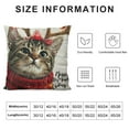thumbnail image 5 of PHYHOO  Christmas Pillow Cover Merry Christmas Cat Decoration Holiday Farmhouse Winter Pillow Case Decor for Home Sofa Couch, 5 of 5
