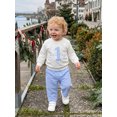 thumbnail image 3 of RUINIXCW Baby Boy 1st Birthday Outfits Number Letter Embroidery Crew Neck Long Sleeve Sweatshirt and Plaid Pants 2 Piece Set, 3 of 6