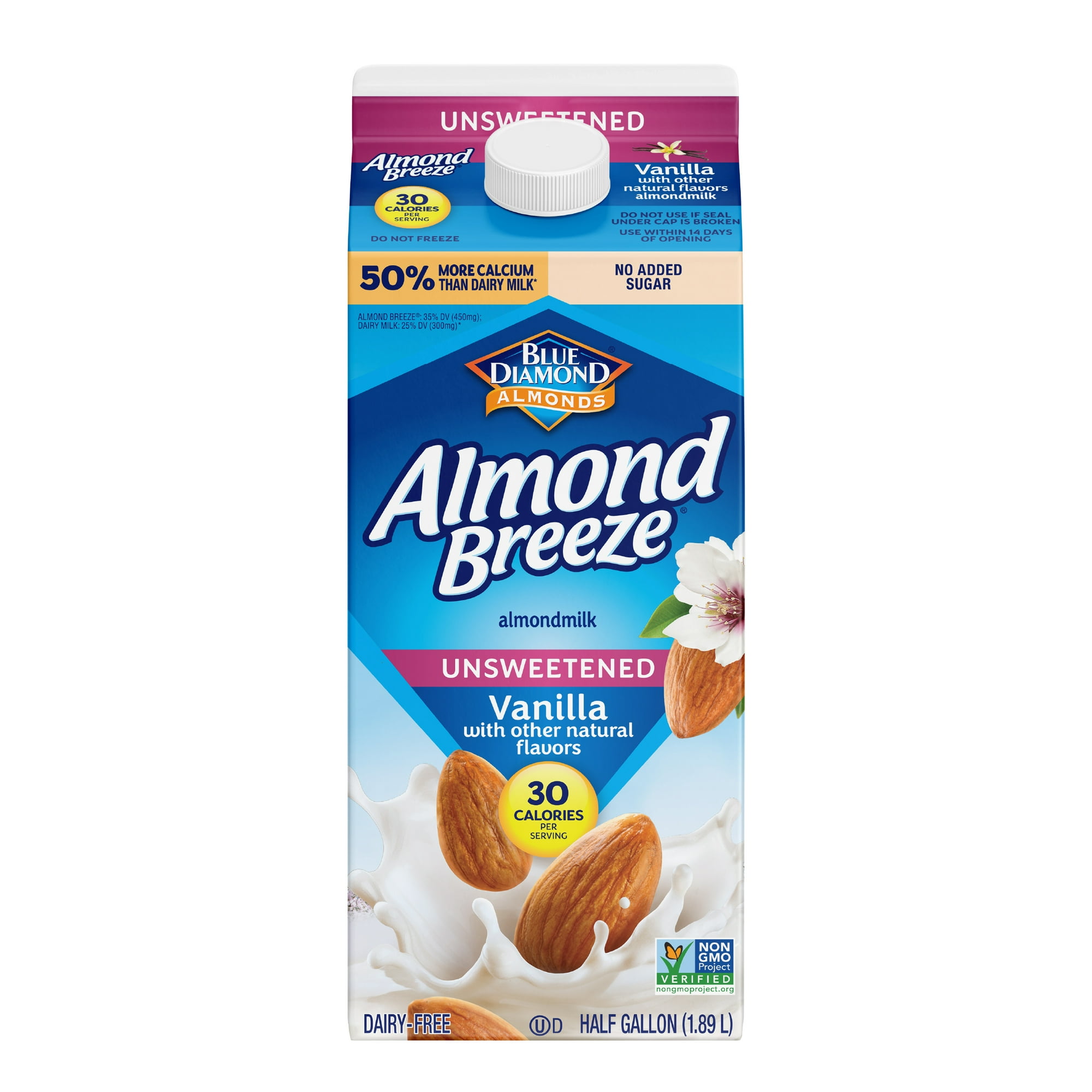 Almond Breeze Unsweetened Vanilla Almondmilk, 64 oz