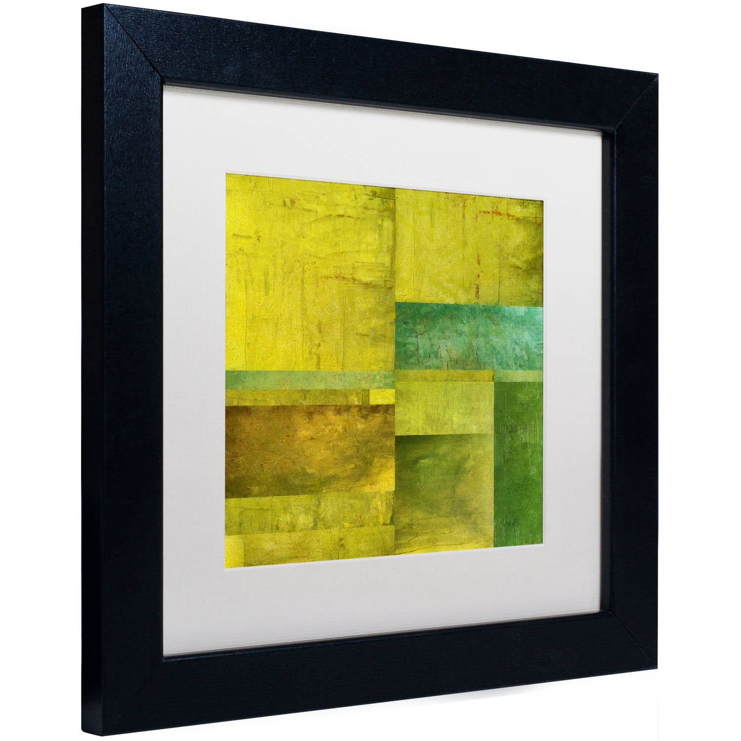 Trademark Fine Art "Essence of Green" Canvas Art by Michelle Calkins, White Matte, Black Frame