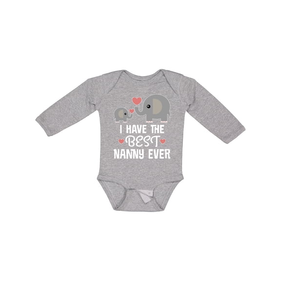Inktastic Best Nanny Ever Grandchild Boys or Girls Long Sleeve Baby Bodysuit