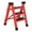 Red, variant on davian Folding Ladder 3 Step Portable Antislip Stepladder Sturdy Iron Work Ladder Compact Multifunctional Lightweight Suitable for Household Kitchen Garage I Red