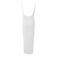 thumbnail image 6 of Huowey Ladies Dress Solid Color Spaghetti Strap Sleeveless Backless Casual Square Collar Slim Fit Bodycon Loose Sundresstight Long Dresses For Women,White,S, 6 of 7