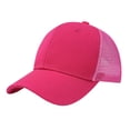 thumbnail image 2 of Hot Pink Classic Plain Baseball Cap, 22-24'' Adjustable Size Mesh Trucker Hat for Men/Woman, 2 of 6