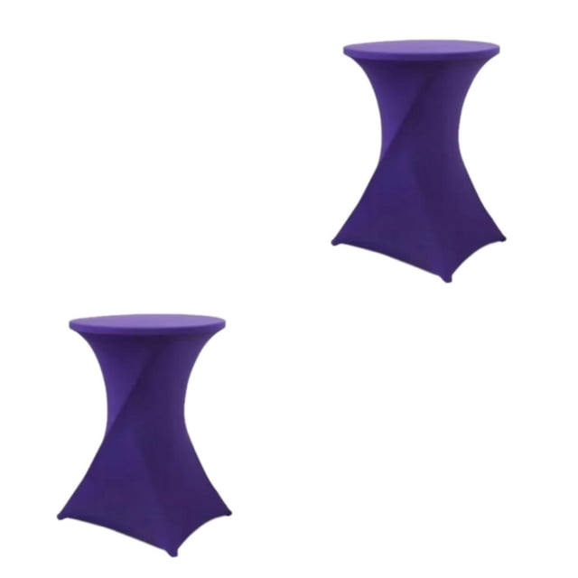 ZheElen Easy Care Stretch Round Tablecloth Versatile And Environmentally Friendly purple 2Set