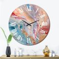thumbnail image 2 of Designart "Luminous Liquids in Blue and Pink I" Abstract Oversized Wall Clock, 2 of 5