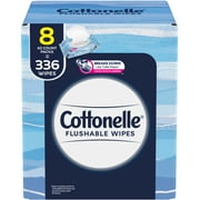 Cottonelle Ultra Fresh Flushable Wet Wipes, 8 Flip-Top Packs (336 Total Flushable Wipes)