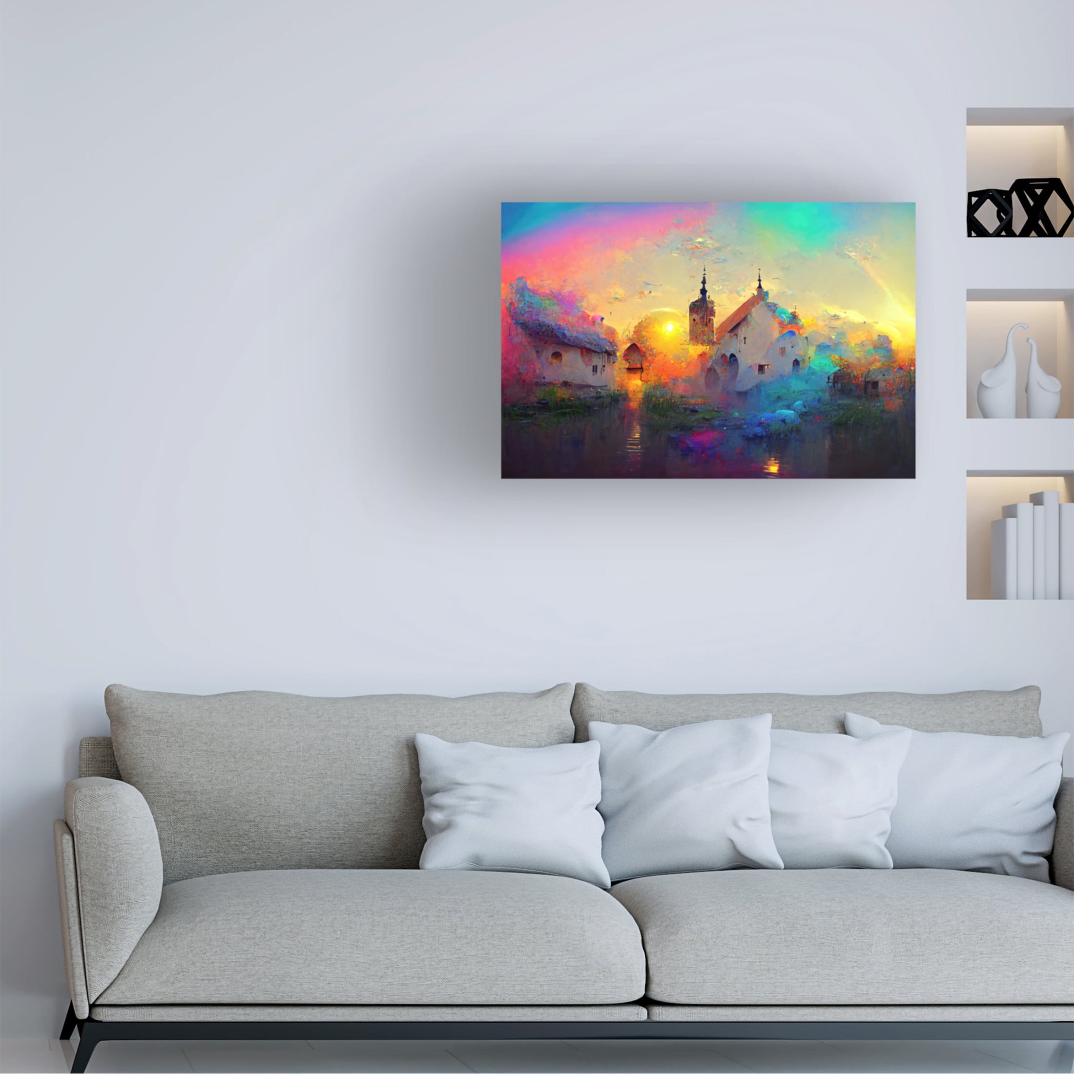 Canvas Wall Art - Ray Heere 'Medieval Landscapes 2' Wall Art for Living Room, Bedroom, or Office Décor by Trademark Fine Art - 32 x 22 Inches