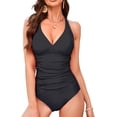 thumbnail image 1 of YNIQUE Traje de baño de una Pieza para Mujer, Cuello en V, Traje de baño con Control de Abdomen y Espalda Cruzada, 1 of 3