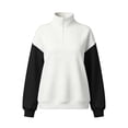thumbnail image 6 of Womens Half Zip Up Hoodie, Color Blocking Fleece Oversized Cute Sweatshirt, Half-zip Zipper Hoodies for Women,Stand Collar Sweatshirts,Comfy Pullover with Pocket,Fall Clothes,Winter Outfits, 6 of 6