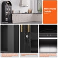 thumbnail image 4 of 73'' H Metal Arched Bookcase Cabinet with 3 LED Strips, Lockable Glass Door Display Cabinet for Living Room, Home Office, Black, 4 of 8