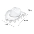 thumbnail image 4 of Sombrero de vaquero con borlas y diamantes de imitación Fernando Blanco, 4 of 8