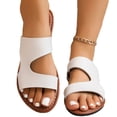 thumbnail image 5 of Agkizg Womens Indoor Outdoor Slides, Beach Walking Sandals, Solid Color Open Toe Flat Slide Sandals Comfortable Plus Size Casual Indoor Outdoor Beach Summer Slippers, 5 of 7