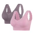 thumbnail image 2 of Juslio Sports Bras for Women Full Coverage 2PC Lace Wirefree Solid Sports Bras, 2 of 3