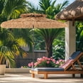 thumbnail image 5 of Gymax 8.8 FT Hawaiian Style Umbrella Thatched Tiki Umbrella w/8 Ribs Sun-proof Fabric, 5 of 10