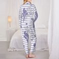 thumbnail image 5 of Disketp Pajamas Set Long Sleeve Sleepwear Womens Button Down Nightwear Pj Sets-Stripes And Sprigs Of Lavender, 5 of 9