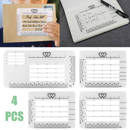 Christmas Stationery And Envelopes EEEkit Envelope and Address Stencil Ruler Guide and Template for Writing, Calligraphy, Recipe Cards, Wedding Invitations, Thank you notes, Holiday Cards and DIY Labels- 4 pcs--4 style ()