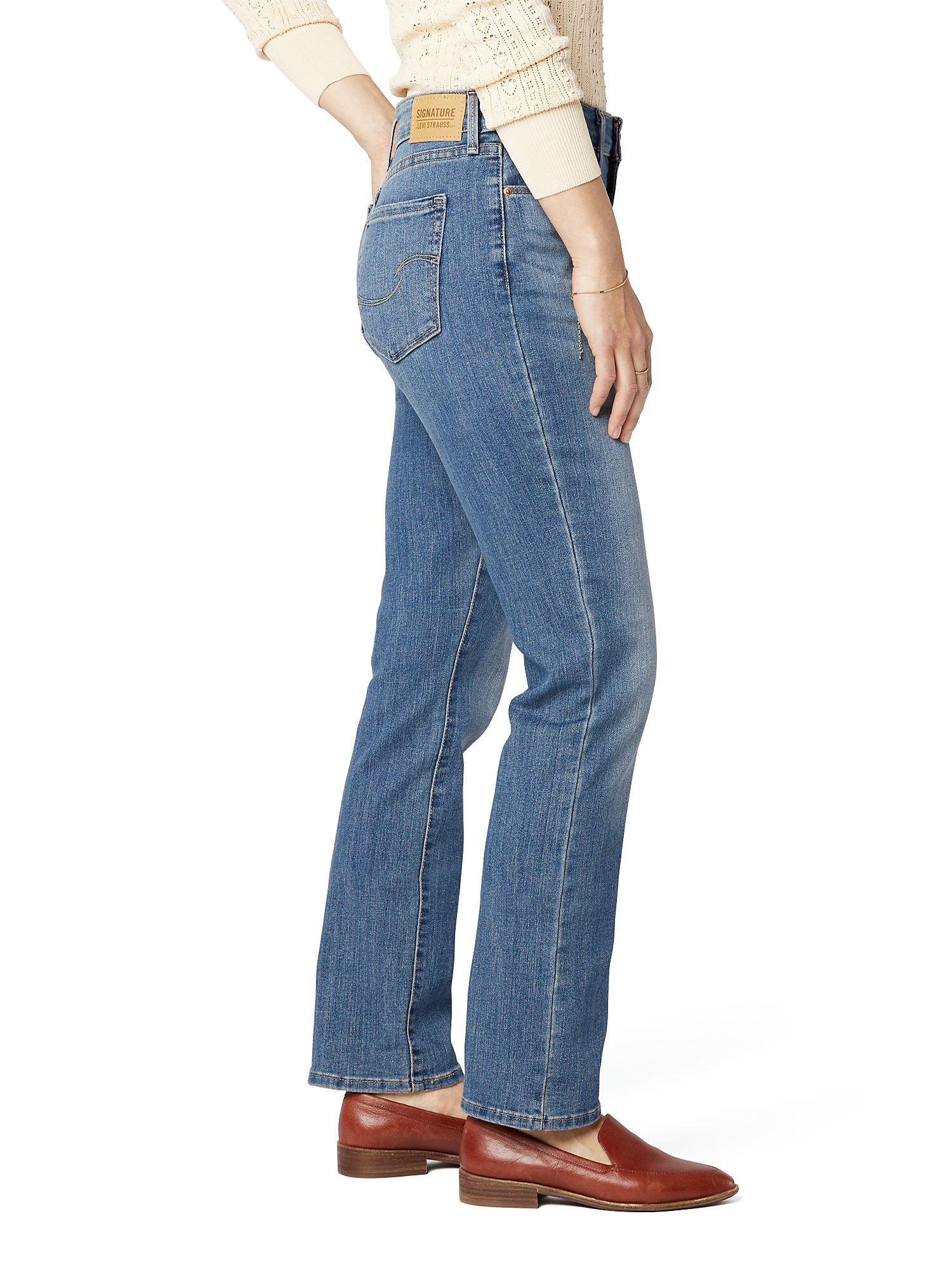 Signature by Levi Strauss & Co. Women's and Women's Plus Size Mid Rise Modern Straight Jeans, Sizes 2-28 - image 3 of 5