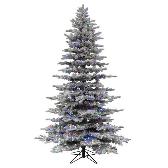 Vickerman A208378RGB 7.5 ft. x 57 in. Flocked Arctic Fir LED504 RGB Color