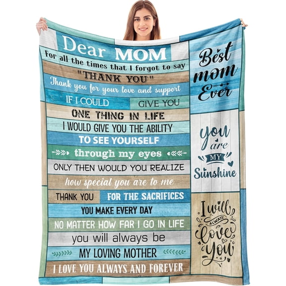 Gifts for Mom, Anniversary Birthday Gifts for Mom, Mom Gifts Blanket to Mom from Daughter Son, Presents for Mother''s Day Christmas Valentine''s Day, Soft Throw Blanket Bed Mom Gifts Blanket 60" X 50"