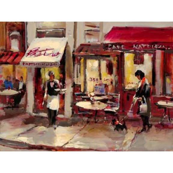 Sidewalk Bistro Canvas Art - Brent Heighton (22 x 28)