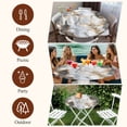 thumbnail image 6 of Marble White Gold Round Tablecloth 55-60 Inch Round Fitted Table Cloth with Elastic Edge, Abstract Modern Geometric Printed Waterproof Table Cover Protector for Outdoor Picnic Party Dining, 6 of 6