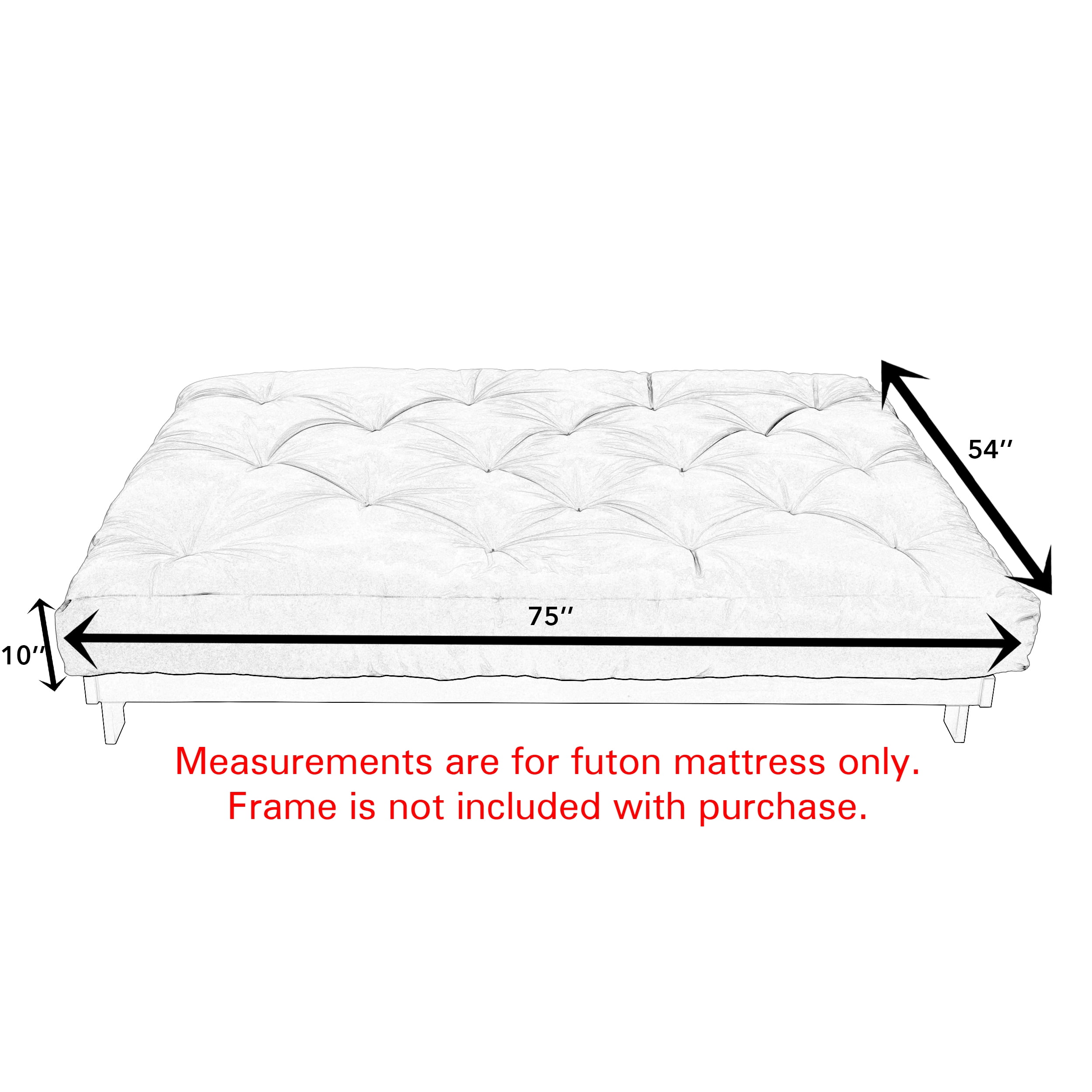 Sorra Home - 10 inch Dual Gel Futon Mattress, Full Size
