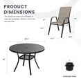 thumbnail image 2 of DIFY 5-Piece Patio Dining Set for 4, 40.6" Metal Round Table with 4 Stackable Chairs, Black&Brown, 2 of 8