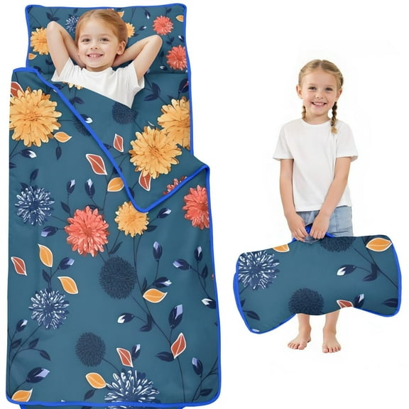 Pioneer Flower Floral Print Pattern Toddler Nap Mats for Kids Preschool,Sleeping Mat Bag or Kids,Toddler Sleeping Bag,Toddler Nap Mat or Daycare