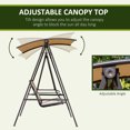 thumbnail image 3 of Outsunny 2 Seater Porch Swing with Canopy, Patio Swing Chair, Outdoor Canopy Swing Bench with Adjustable Shade and Metal Frame, Khaki, 3 of 9