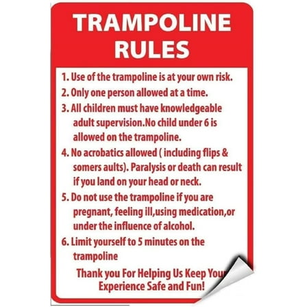 Man Cave Decor Warning Sign Trampoline Rules Activity Sign Park Signs Park Rules Signs Road Sign Business Sign 18x12 Inches Traffic Sign Tin Painting Wall Aluminum Metal Tin Sign Vintage