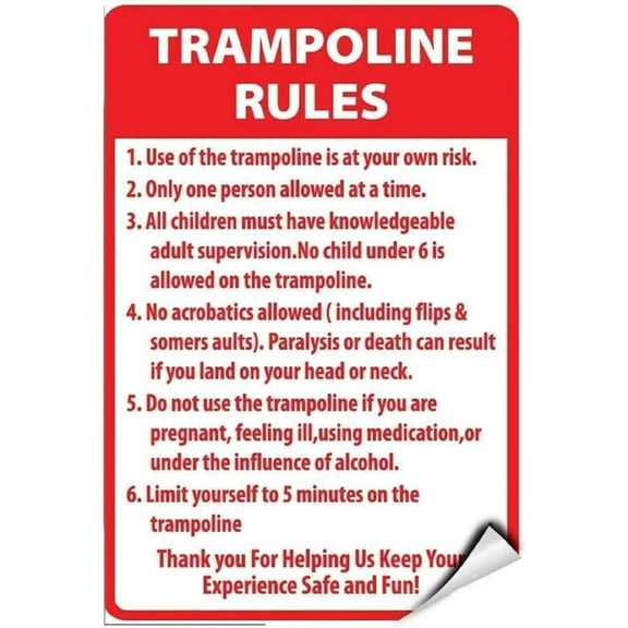 Man Cave Decor Warning Sign Trampoline Rules Activity Sign Park Signs Park Rules Signs Road Sign Business Sign 18x12 Inches Traffic Sign Tin Painting Wall Aluminum Metal Tin Sign Vintage