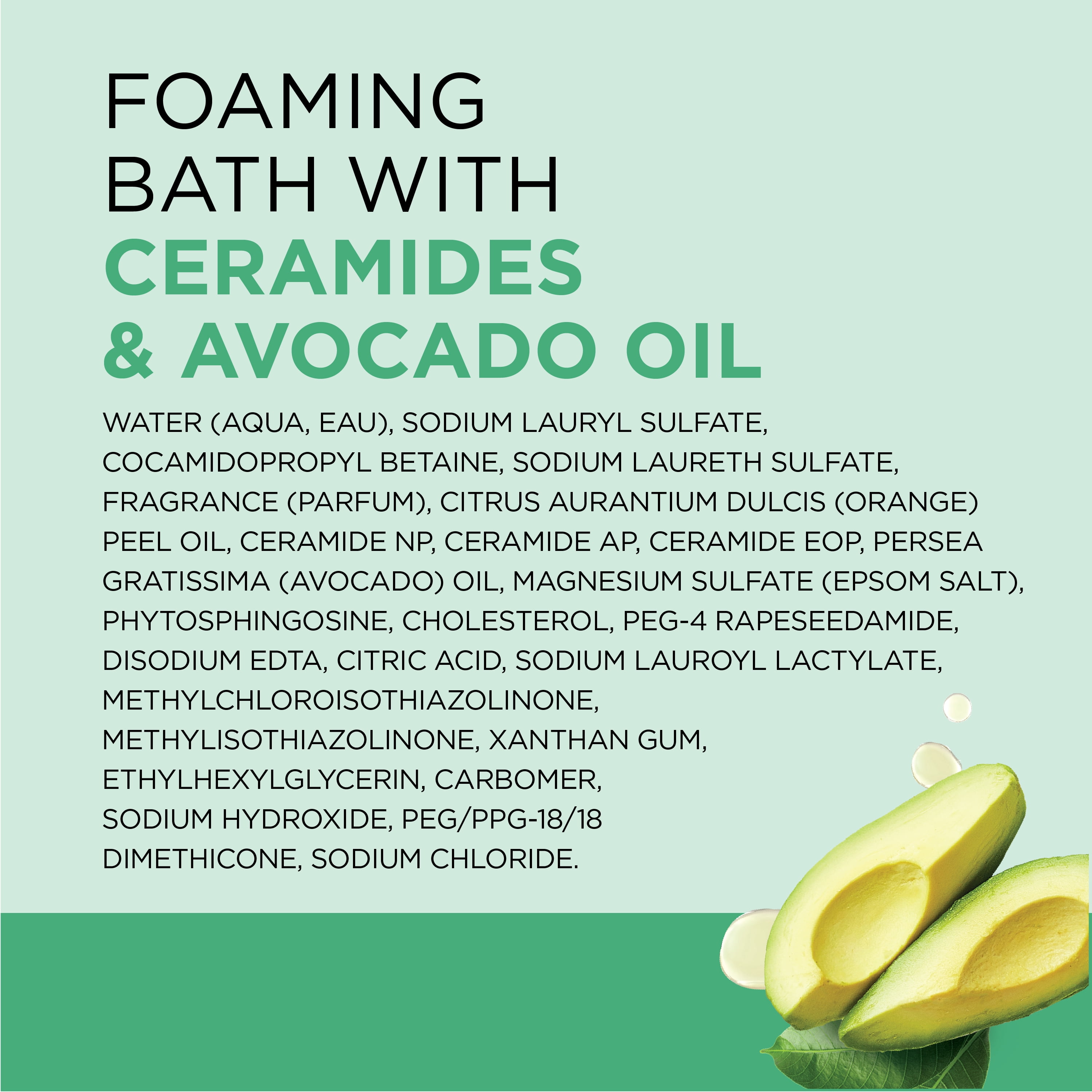 Dr Teal's Glow & Hydrate Foaming Bath with Avocado Oil, Ceramides, & Essential Oil Blend, 34 fl oz
