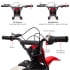 thumbnail image 3 of Patikuin 24V Kids Electric Motorcycle, Off-Road Motocross Bike with 250W Powerful Motor, Speeds Up to 13.6 MPH, Chain Driven, Leather Seat, Disc Brake, and Air-Filled Tires - Red, 3 of 6