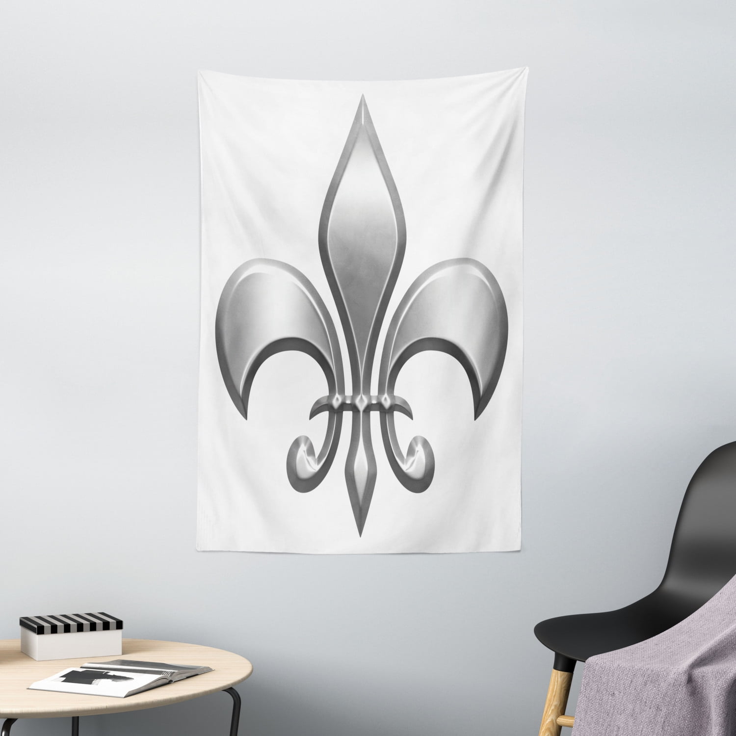 Fleur De Lis Tapestry, Lily Flower Symbol Nobility of Knights in