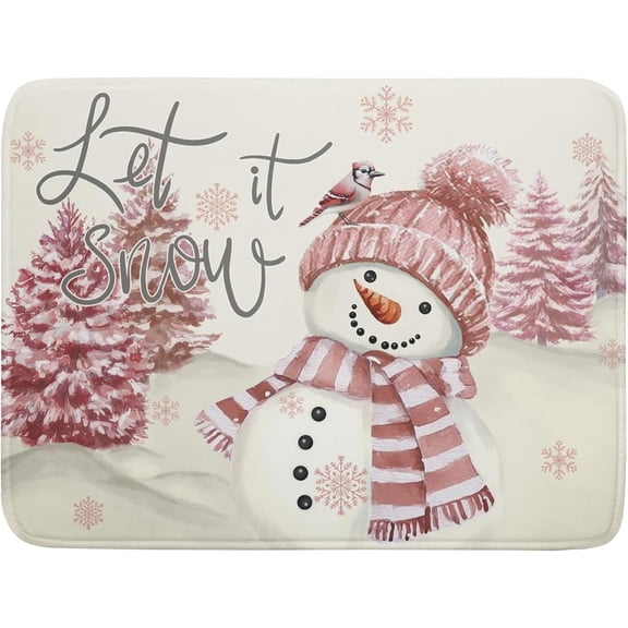 SM-XLHN 18"x24" Winter Blue Snowflakes Dish Drying Mat Christmas Snow Falling Nature Ice Dish Drainer Mats for Kitchen Microfiber Reversible Dish Drying Rack Pad for Countertop Tabletop Decor
