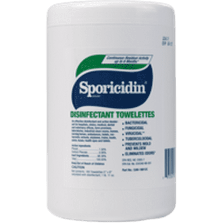 - Sporicidin Disinfectant Towelettes 180 Count
