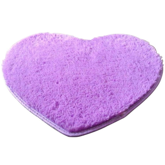 Washable Rug Faux Fur Rug Bedroom Decoration Bathroom Mats Heart Rug Floor Carpet Heart Floor Mat Artificial Purple