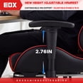thumbnail image 2 of edx Ergonomic Video Gaming Chair High Back Office Chair with Lumbar Support and Adjustable Armrests Footrest Swivel Racing Chair, Black Red, 2 of 9