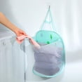 thumbnail image 3 of Small Hanging Laundry Basket Hamper,Baby ,Kids Dirty Clothes Hamper,Mesh Sprang Open Laundry Hamper,Used for Travel,Bedroom,Bathroom,Dorms, 3 of 6