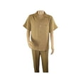 thumbnail image 2 of Men 2pc Walking Leisure Suit Short Sleeves By DREAMS 256-23 Solid Safari Tan, 2 of 7
