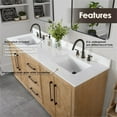 thumbnail image 5 of Altair-9 72" Double Bathroom Vanity Grain White Engineered Stone Countertop, 5 of 12